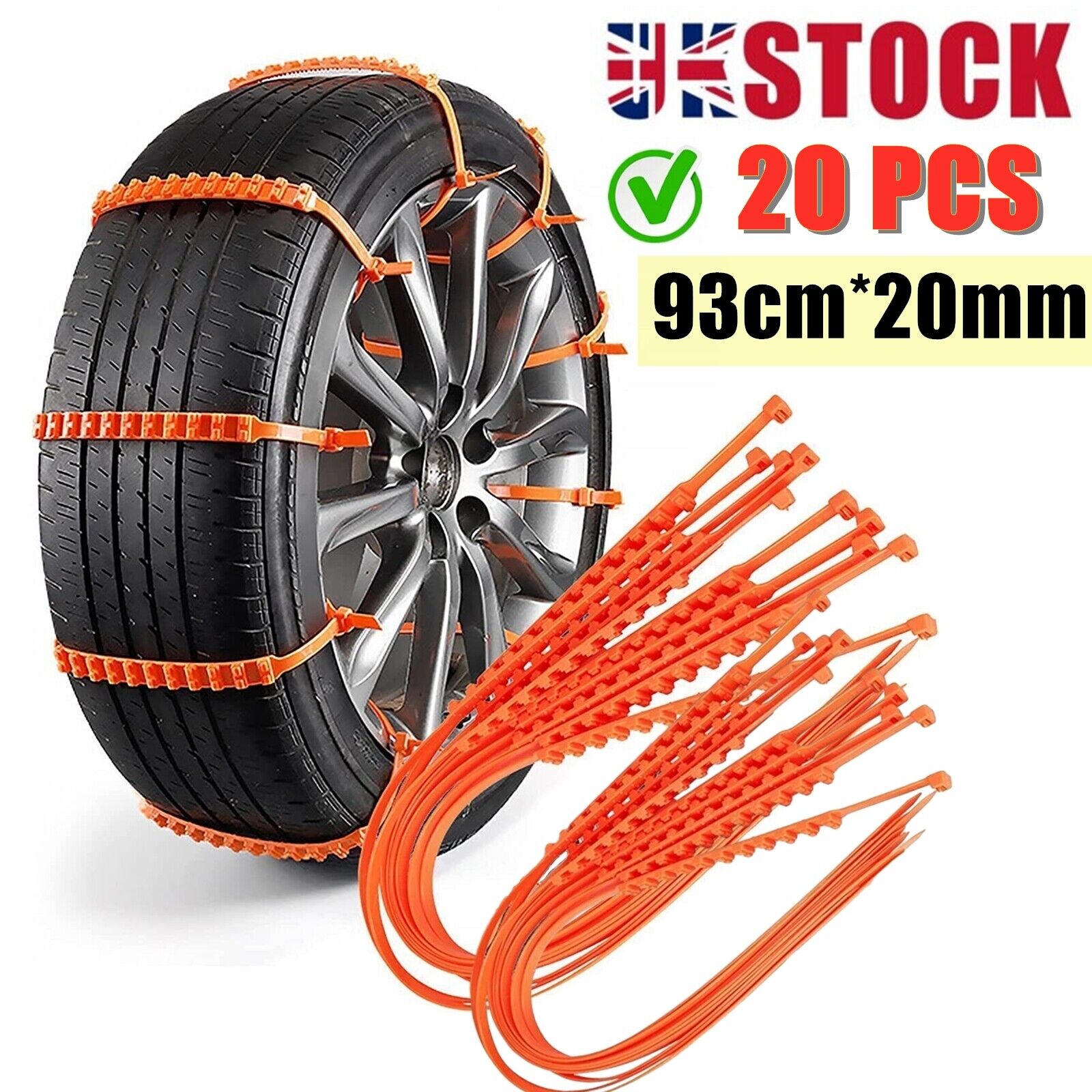 20X Wheel Tire Snow Anti-skid Chains for Car Truck SUV Emergency Universal UK