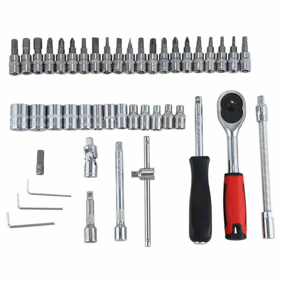 46pcs Metric Socket Set Ratchet Torx Wrench Kit 1/4