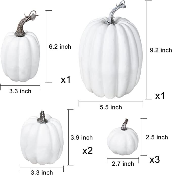 7Pcs Large Artificial Foam Pumpkin Simulation Props Halloween Party Decorations