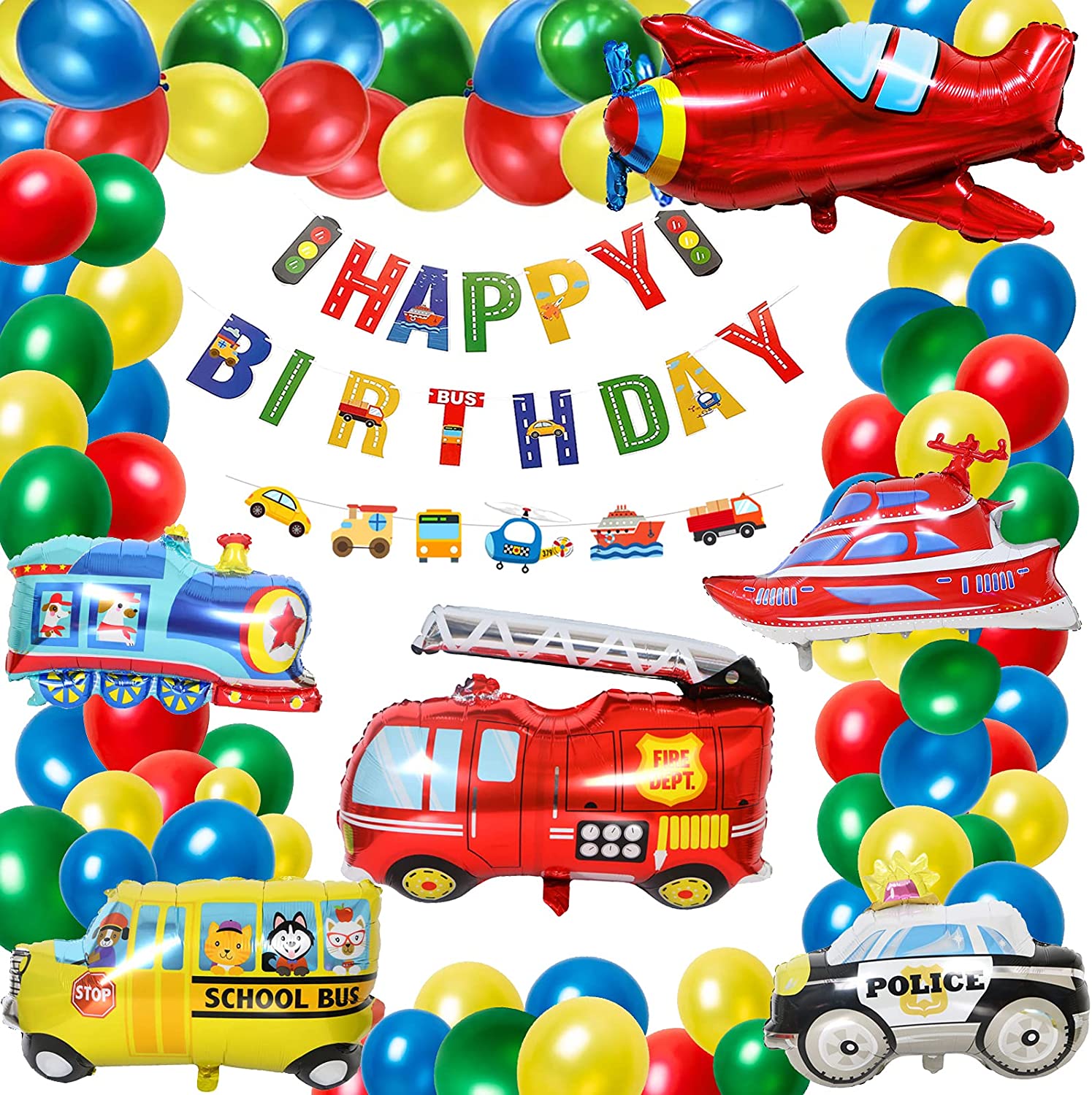 Birthday Party Decoration Boys, Birthday Balloons for Boys, Cars Birthday Decorations