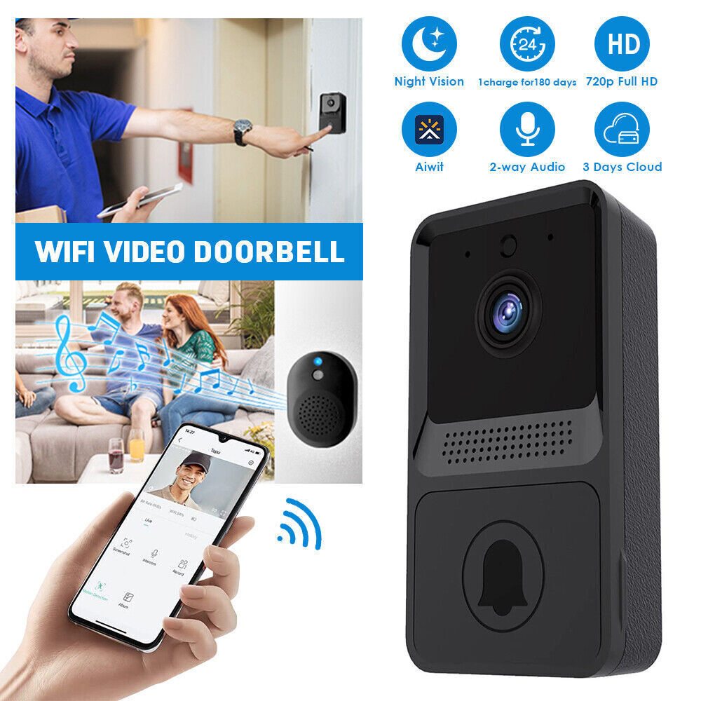 Smart Wireless WiFi Video Doorbell Phone Camera Door Bell Ring Intercom Security