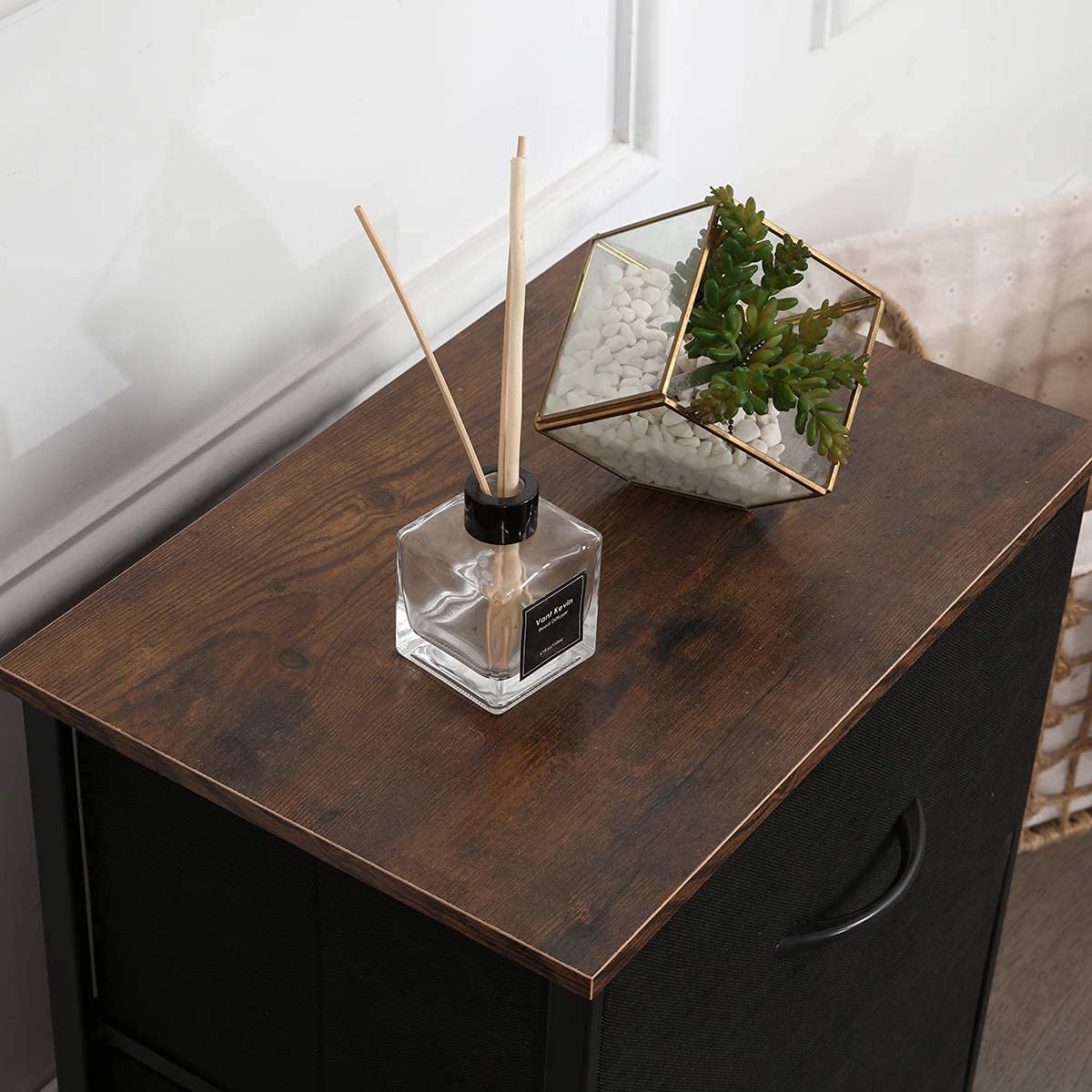 Bedside Table with 2 Drawers, Small Storage Unit