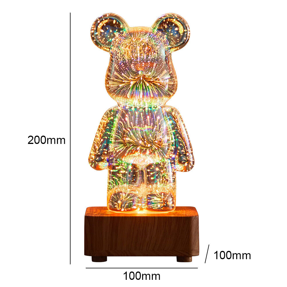 3D Bear Firework Light 7 Color Lights Table Lamp Dimming As Valentines Day Gift