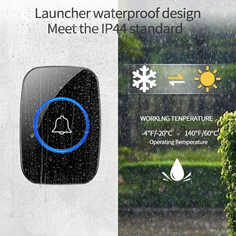 Waterproof Wireless Door Bells 1000ft Long Range Battery Home Cordless Doorbell