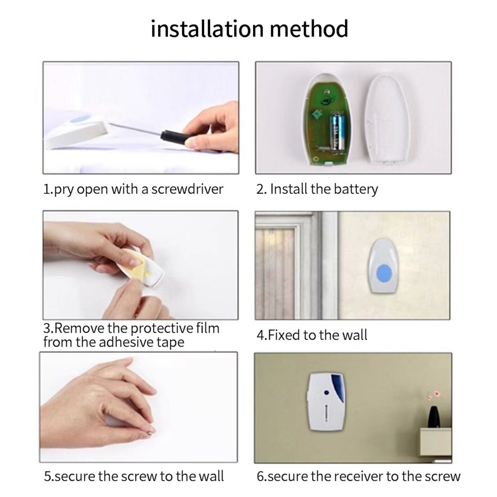 Wireless Door Bell Chime Battery Operated Cordless Waterproof 100m 36 Melodies