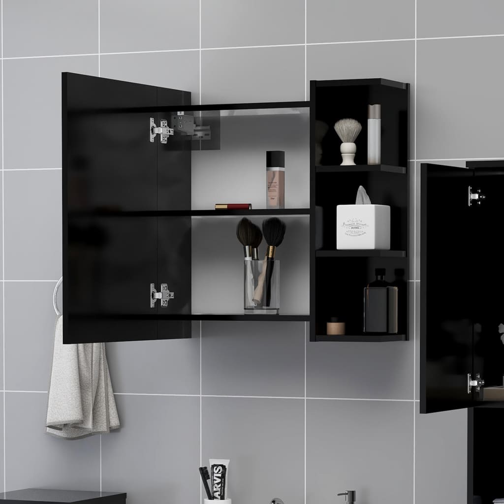 Bathroom Cabinet Wall Mounted Mirrored Storage Cupboard Shelf