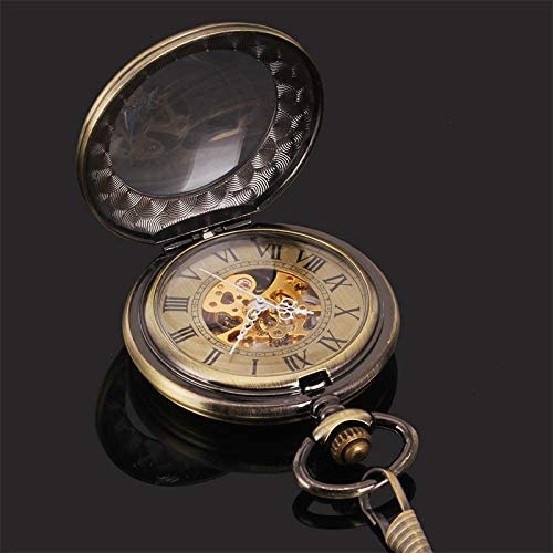 Pocket Watch Special Magnifier Mechanical Hand Wind Half Hunter Roman Numerals Antique