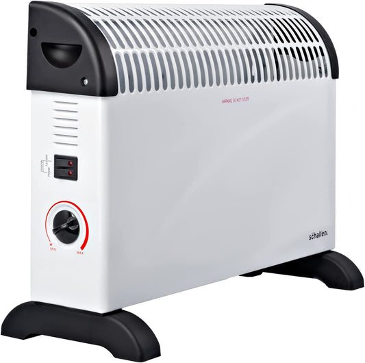 Electric Convector Radiator Heater - 3 Heat Settings, Adjustable Thermostat & Overheat Protection