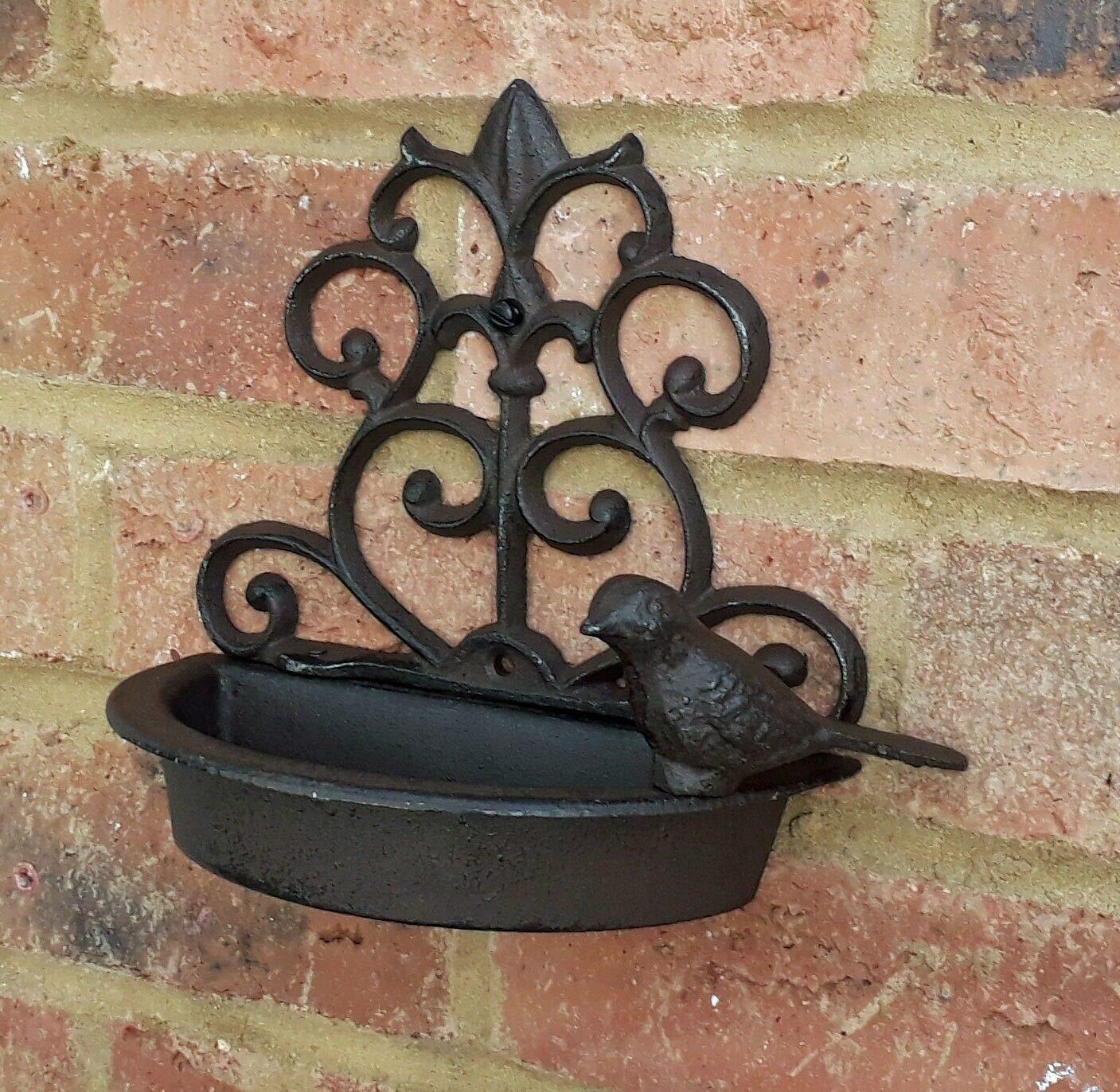 Vintage Cast Iron Hanging Garden Bird Feeder Wild Bird Feeding Station Bath Seed