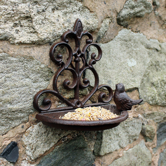 Vintage Cast Iron Hanging Garden Bird Feeder Wild Bird Feeding Station Bath Seed