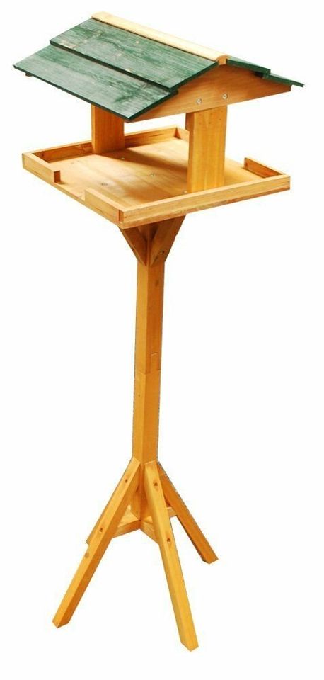 Traditional Wooden Bird Table Garden Birds Feeder Feeding Station Free Standing