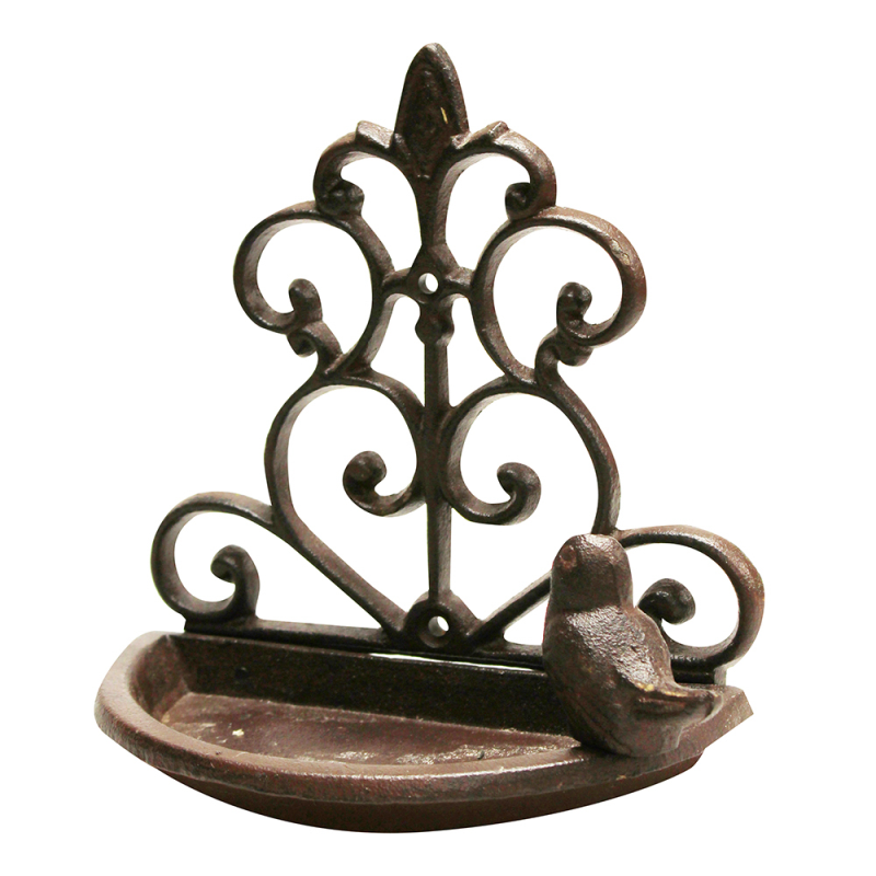 Vintage Cast Iron Hanging Garden Bird Feeder Wild Bird Feeding Station Bath Seed