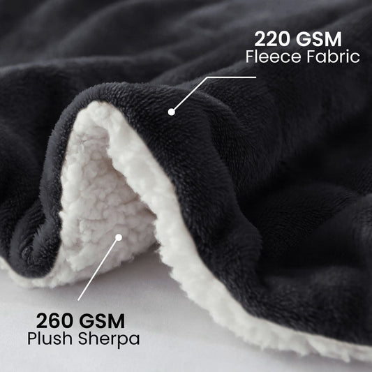 Reversible Sherpa Fleece Blanket Fluffy Soft Warm Large Sofa Bed Throw Blankets