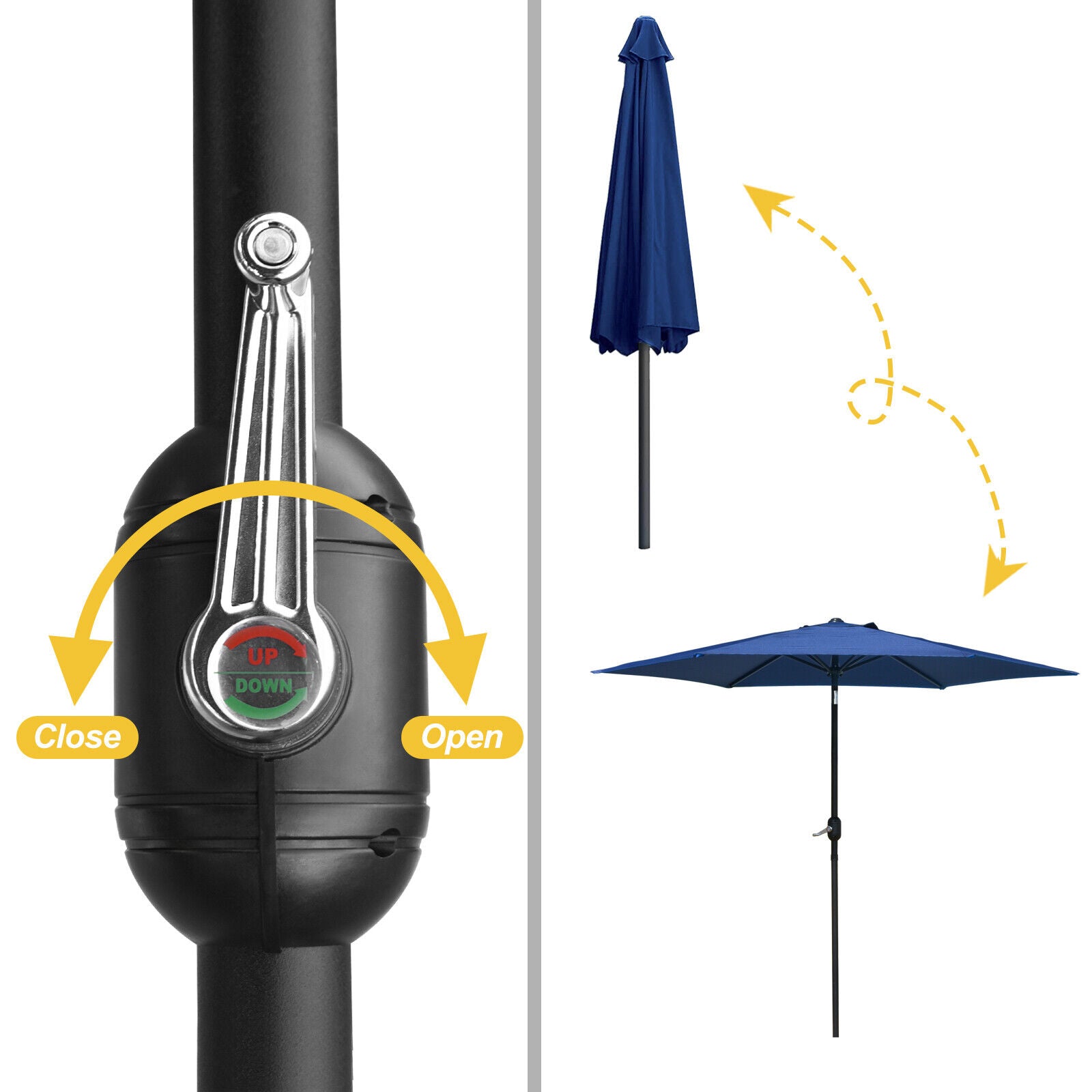 2.5 Patio Parasol Sunshade Garden Umbrella Outdoor Canopy Tilt Crank