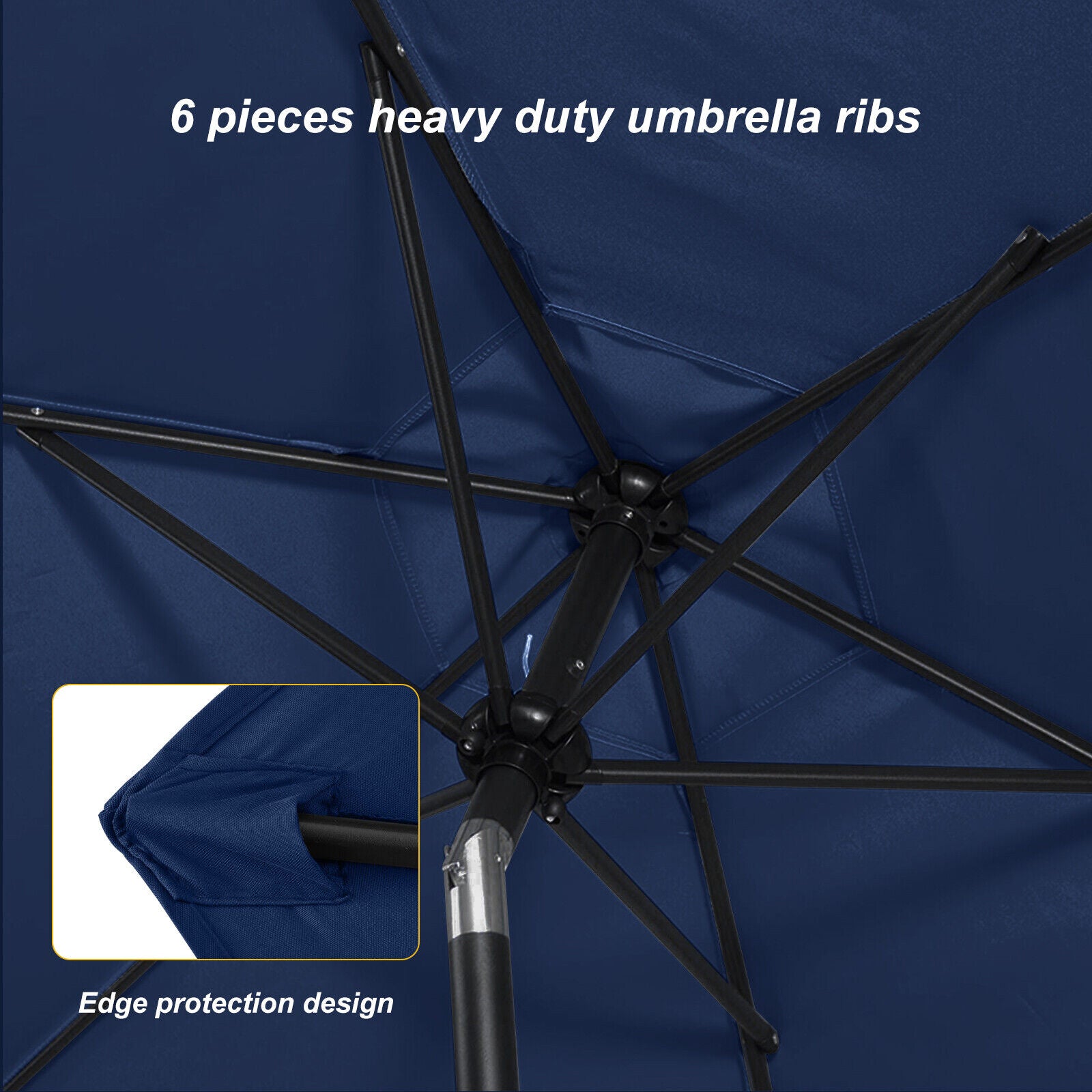 2.5 Patio Parasol Sunshade Garden Umbrella Outdoor Canopy Tilt Crank