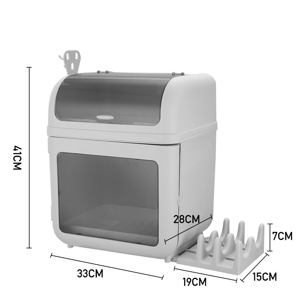 2 Tier Dish Drainer Rack Cutlery Holder Plate Bowl Draining Tray Storage Box