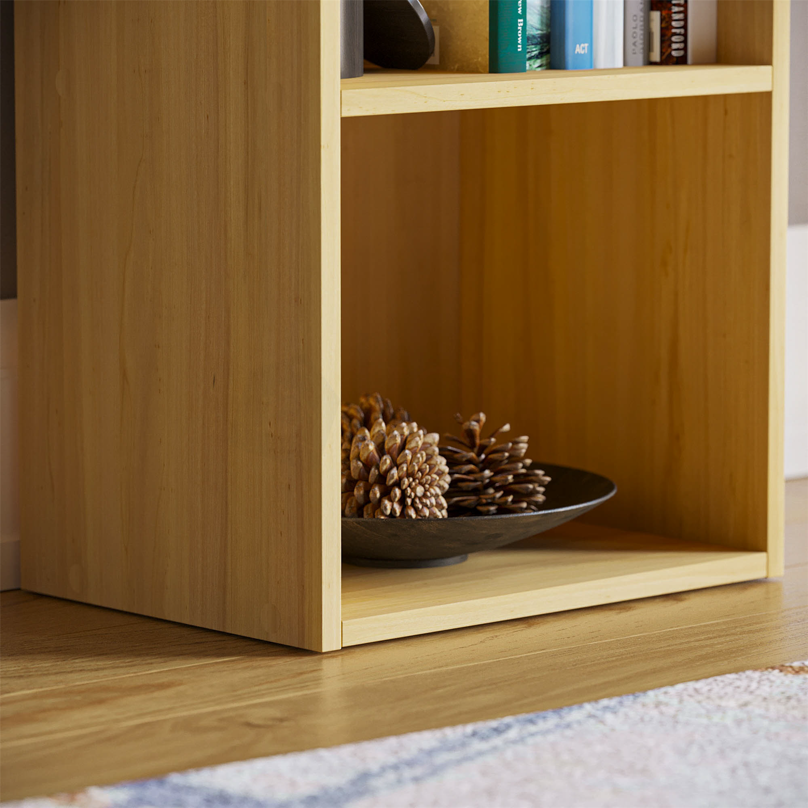 Oxford Cube Bookcase 3 Tier Shelf Display Wood Furniture Storage Unit Oak