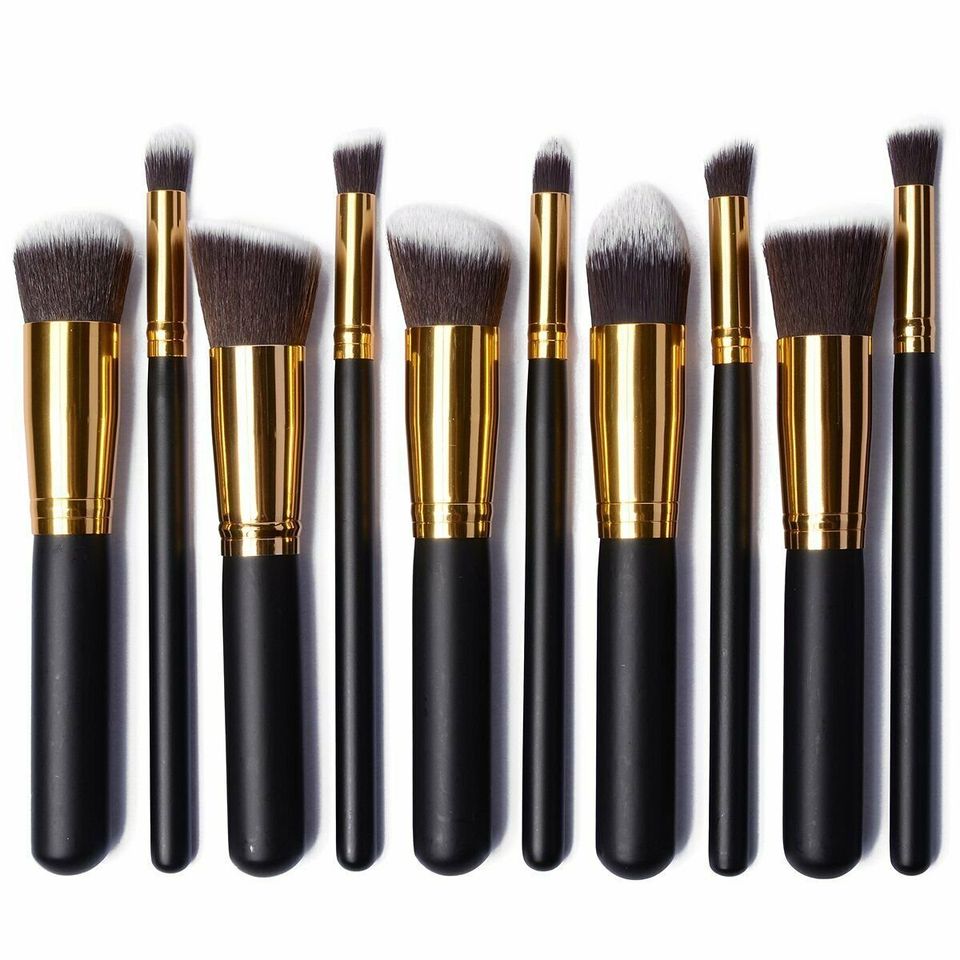 10 Pcs Make up Brushes Kabuki Eye shadow Blusher Face Foundation Makeup Brush