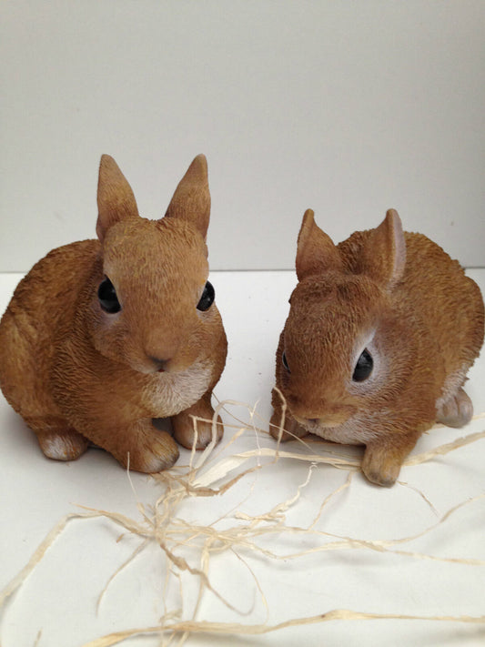 Baby Rabbits Vivid Arts Garden Ornaments Set of 2 different