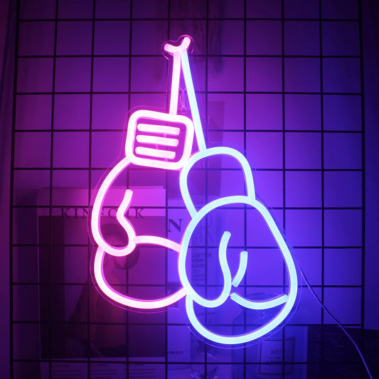 Neon Boxing Gloves Sign Led Light