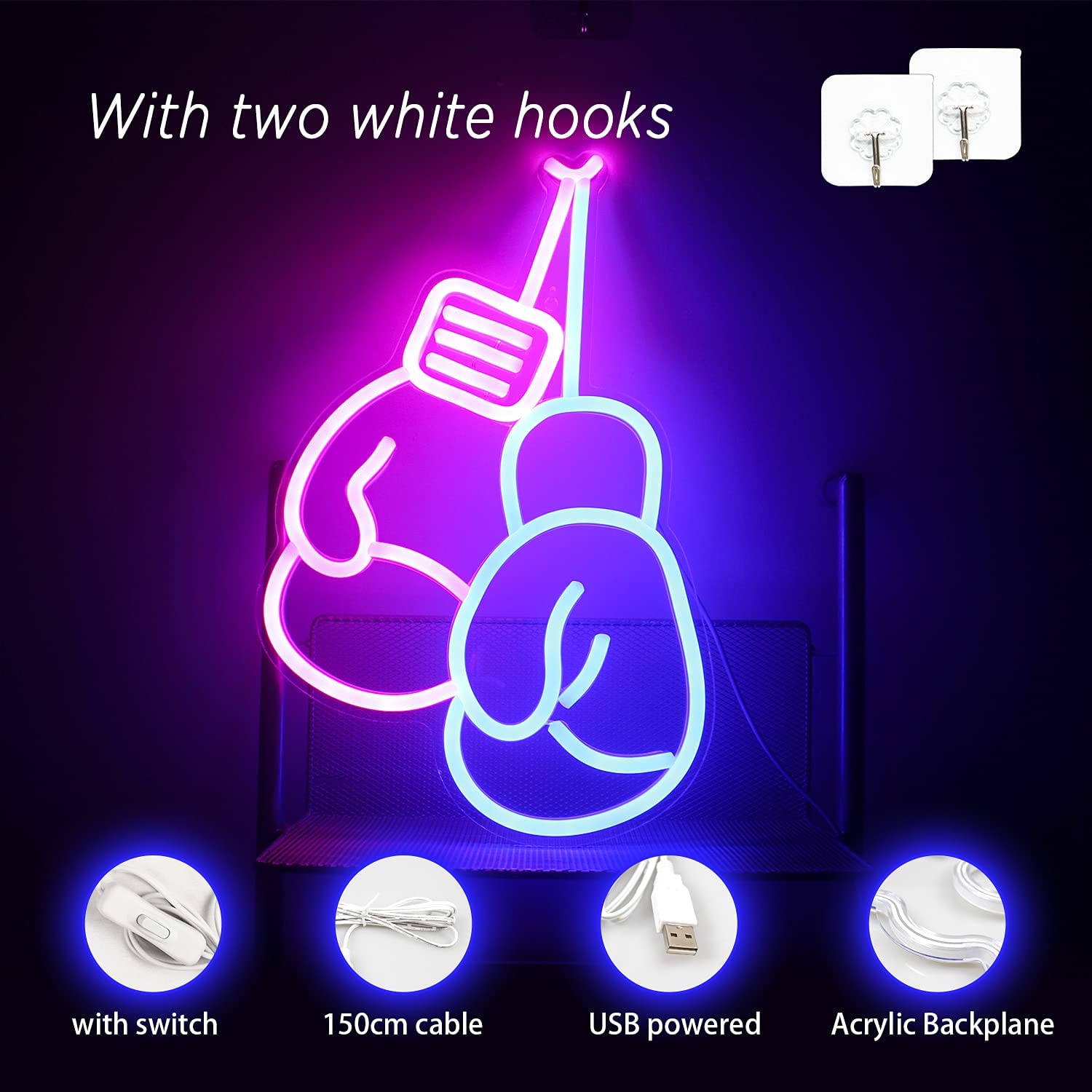 Neon Boxing Gloves Sign Led Light