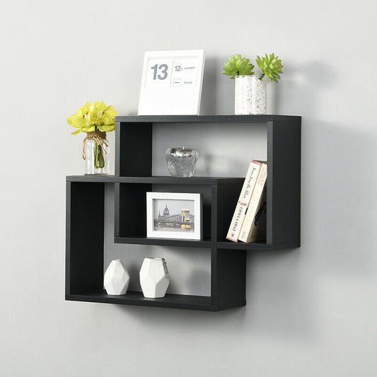 Floating Wall Shelves Display Shelf Black