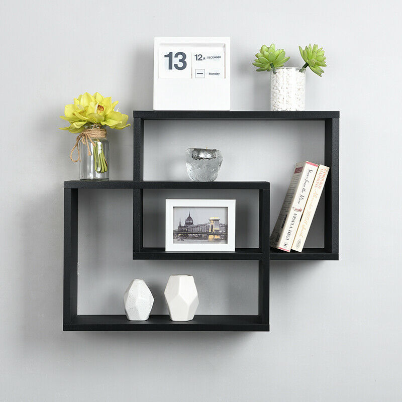 Floating Wall Shelves Display Shelf Black