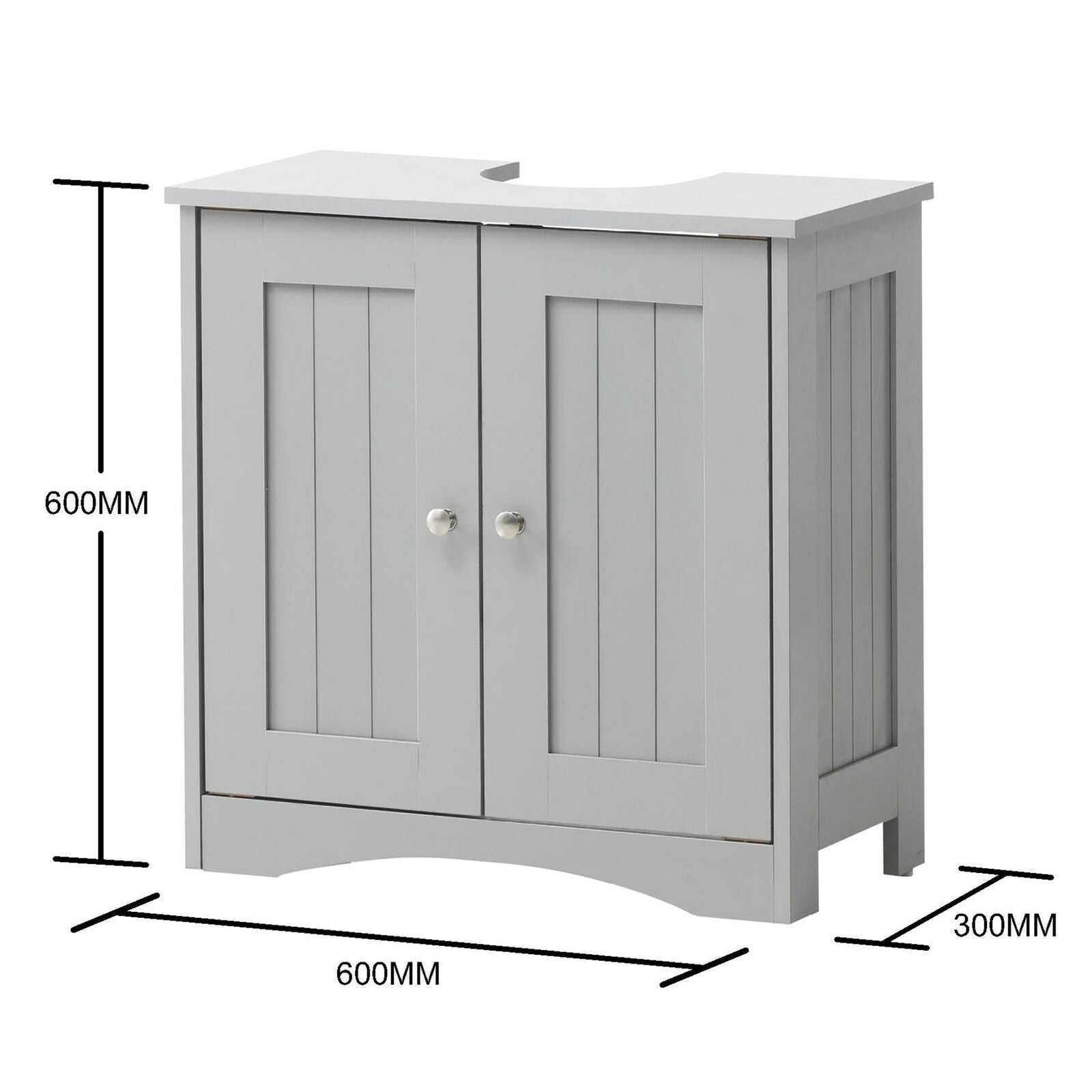 Grey Bathroom Under Sink Cabinet Basin Storage Cupboard Vanity Unit Furniture