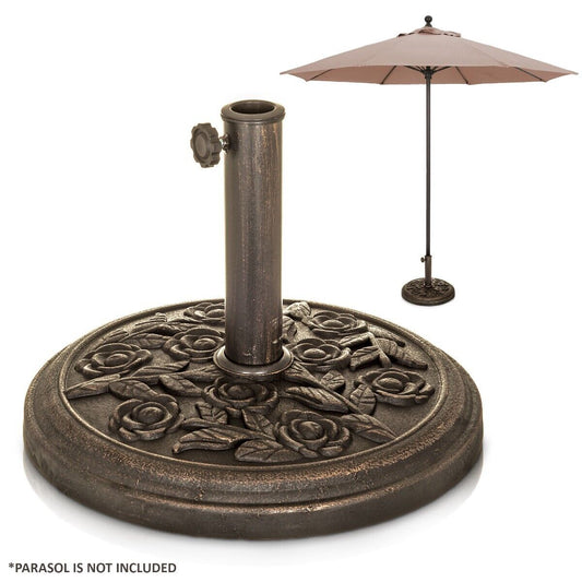 Outdoor Garden Parasol Base Stand Cast Iron Patio Umbrella Holder Free Standing