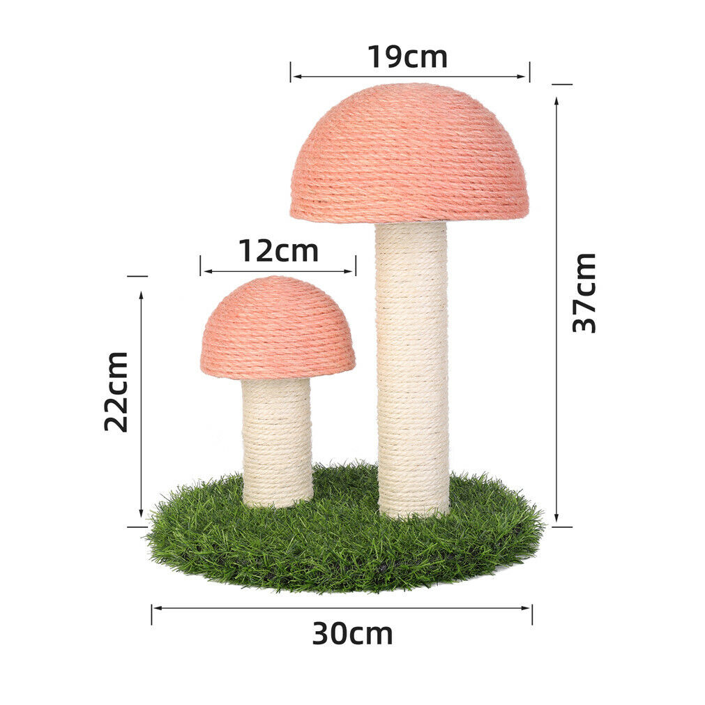 Mushroom Cat Tree Scratching Post Tower Climbing Activity Natural Sisal Ropes