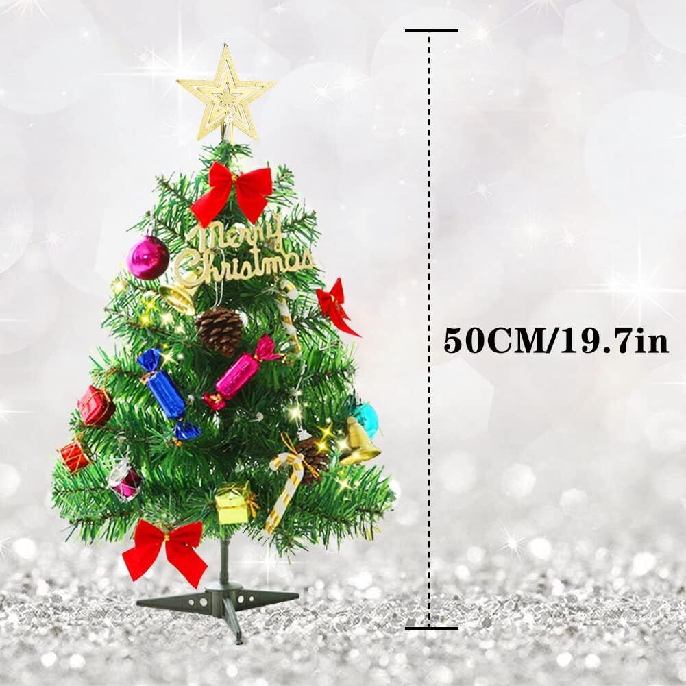 Desktop Mini Small Xmas Christmas Tree with LED Light Home Party Decor DIY 50cm