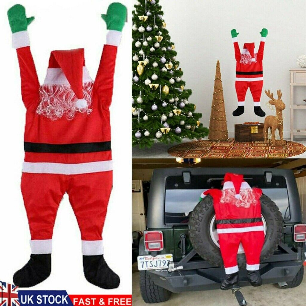 Christmas Hanging Santa Claus Decoration Yard Climbing Xmas Party Indoor Outdoor