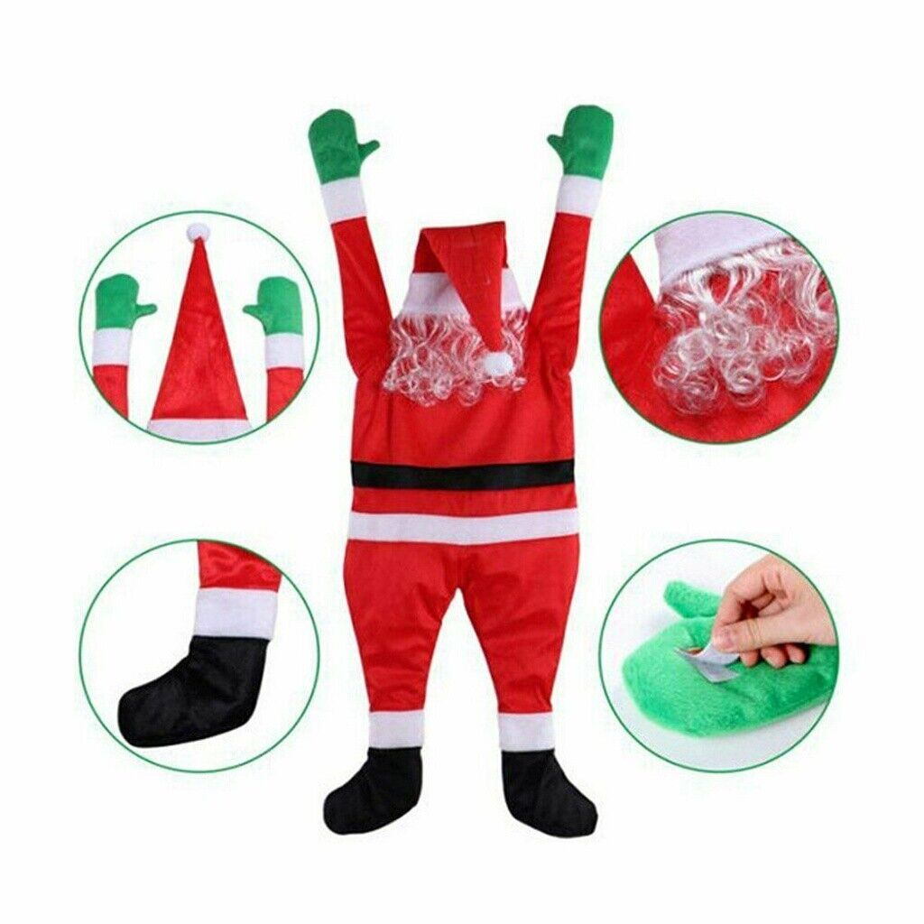 Christmas Hanging Santa Claus Decoration Yard Climbing Xmas Party Indoor Outdoor