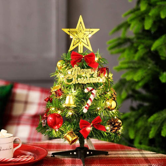 Desktop Mini Small Xmas Christmas Tree with LED Light Home Party Decor DIY 50cm