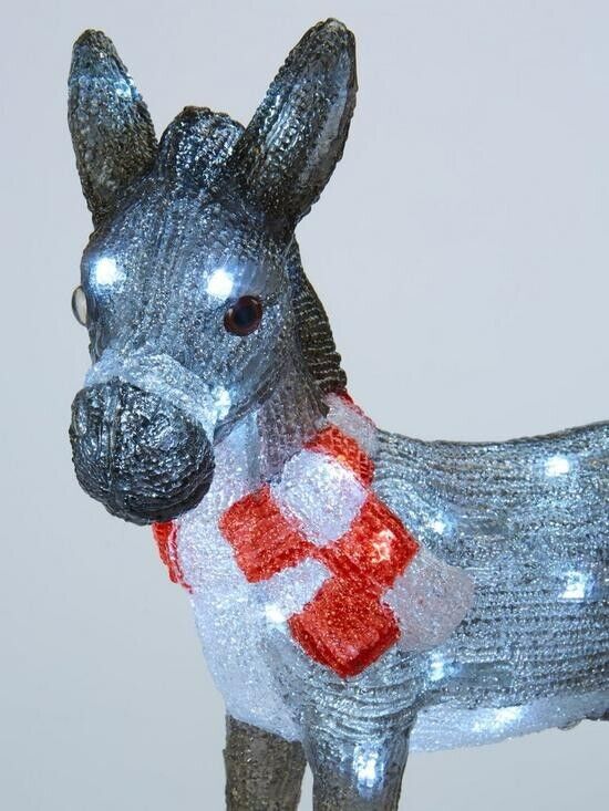 Christmas Nativity Donkey Decoration LED Light Up Animal Xmas Decor Acrylic