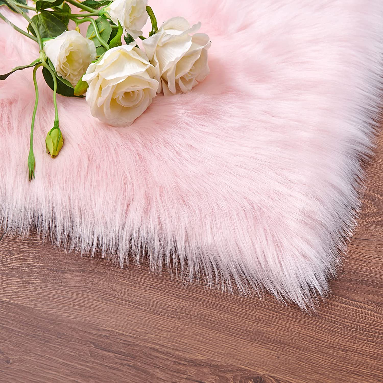 Pink Super Soft Fluffy Faux Sheepskin Rug