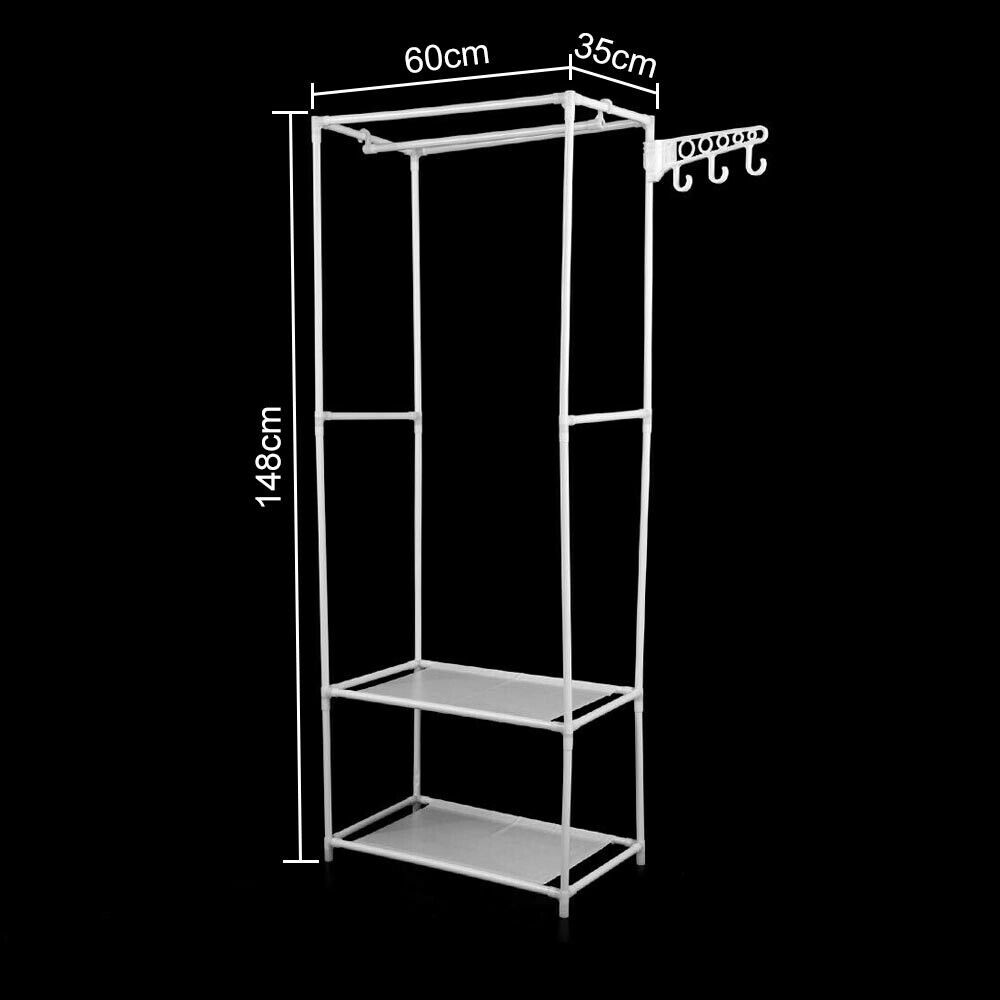 Heavy Duty Clothes Rail Rack Garment Hanging Display Shelves Storage Stand Shoe