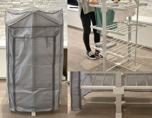 Clothes Airer Heated Dryer & Cover Economic Washing Laundry Tower Folding