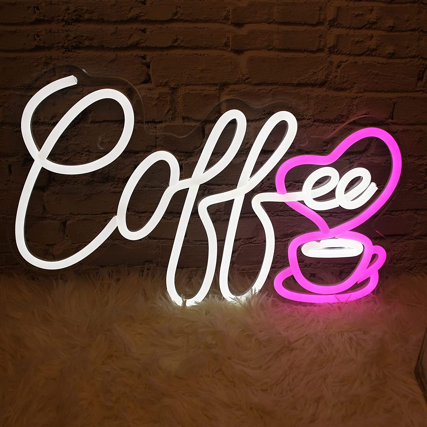 Coffee Neon Sign USB Powered Neon Light Art Wall Sign for Wall Decor, Café, Restaurant