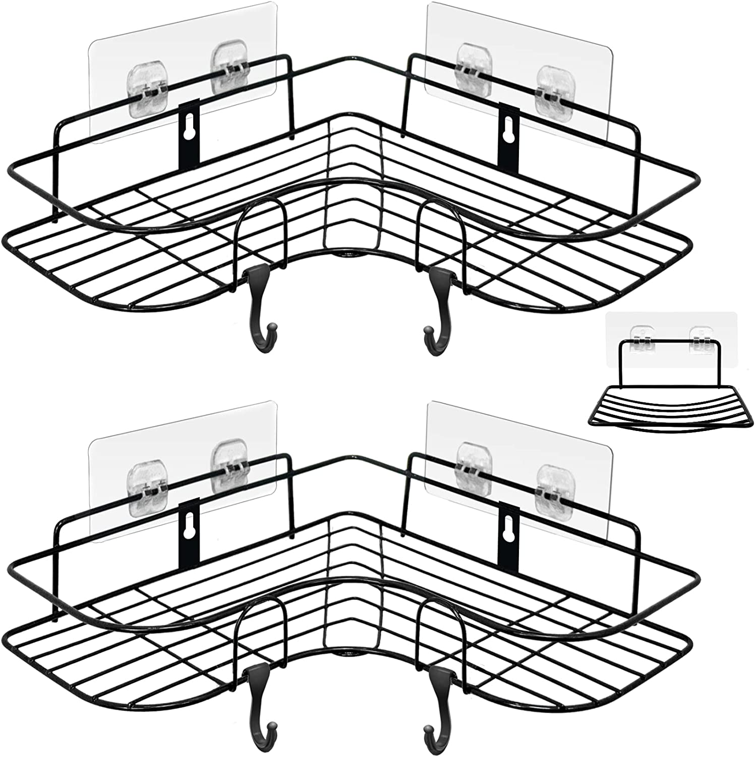 2 Pack Corner Shower Caddy Bathroom Shelves Organiser