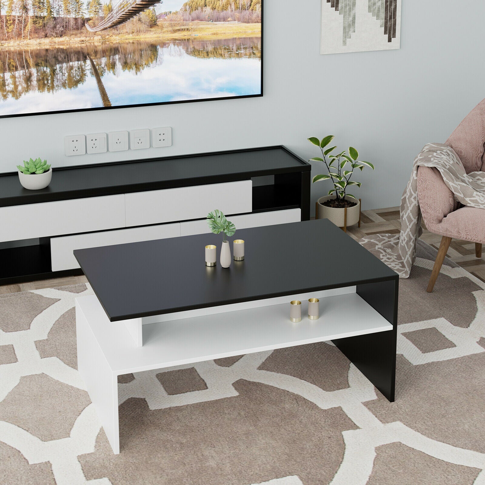 Coffee Table Modern End Table Living Room Centre Table Rectangular Side Table