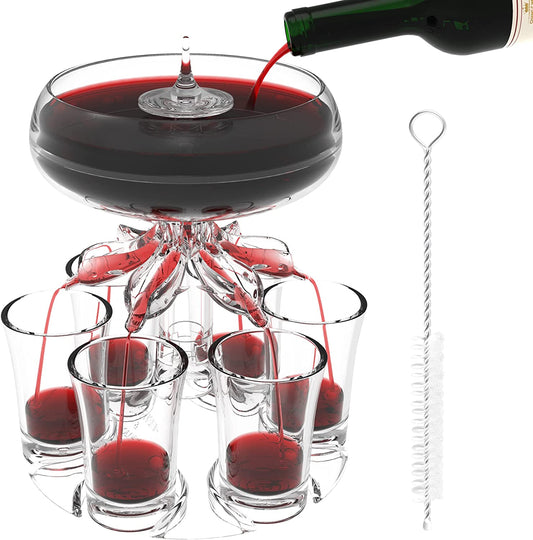 Shot Glass Dispenser and Holder with Glasses