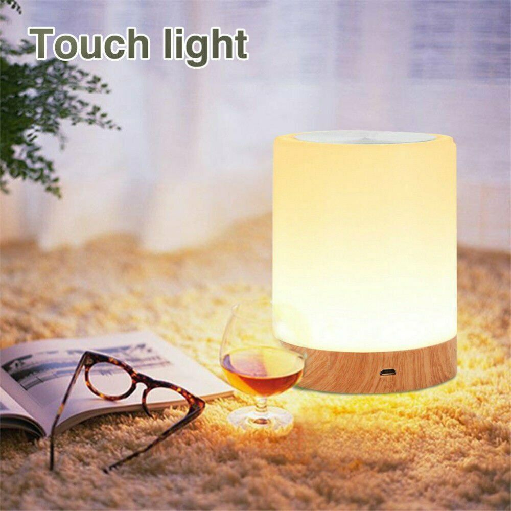 Touch Sensor Night Light LED Bedside Desk Table Lamp Dimmable USB Rechargeable