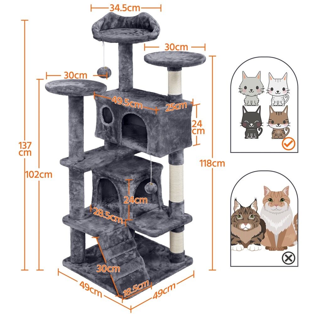 Cat Tree Cat Tower Cat Condo with Scratching Posts & Ladder for Cats Kittens