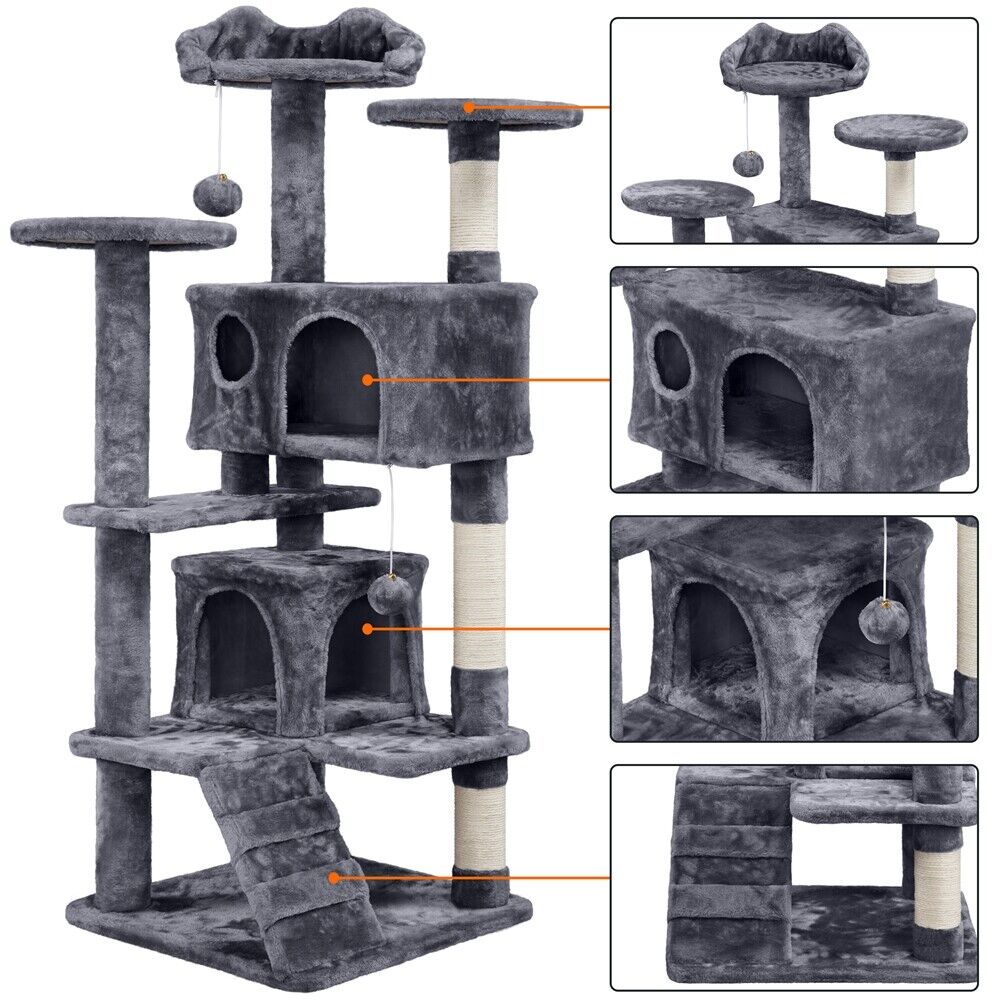 Cat Tree Cat Tower Cat Condo with Scratching Posts & Ladder for Cats Kittens