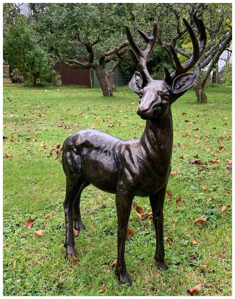 Stunning Standing Stag, Buck, Ornament cast from Aluminium - 67cm tall!