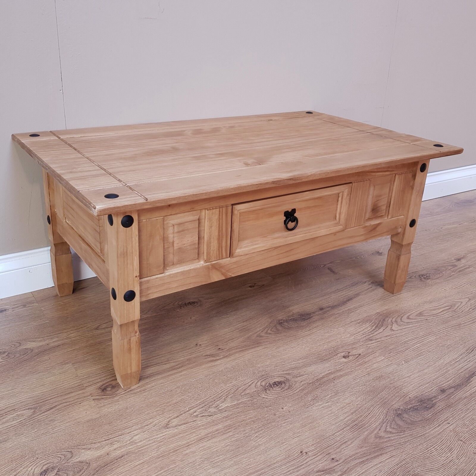 Coffee Table Mexican Solid Pine 1 Drawer