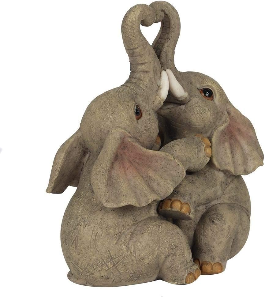 Elephant Embrace Couple Ornament | 2pcs. 250g, Grey