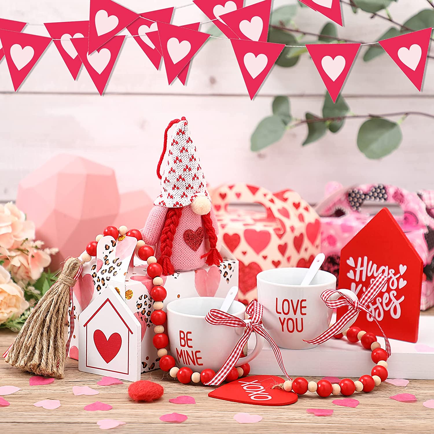 6 Pieces Valentine's Day Tiered Tray Decor