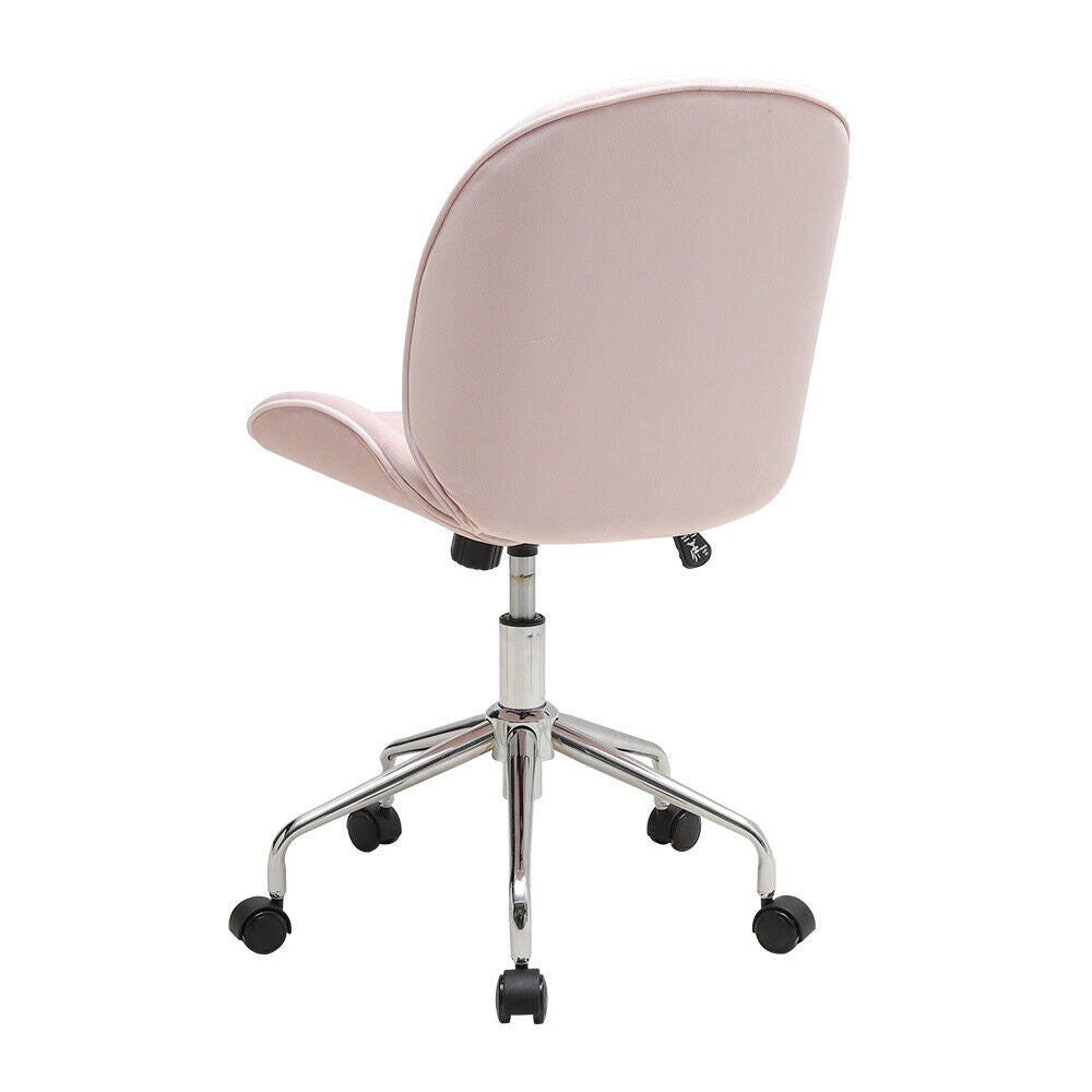 Pink Velvet Swivel Computer Desk Office Chair